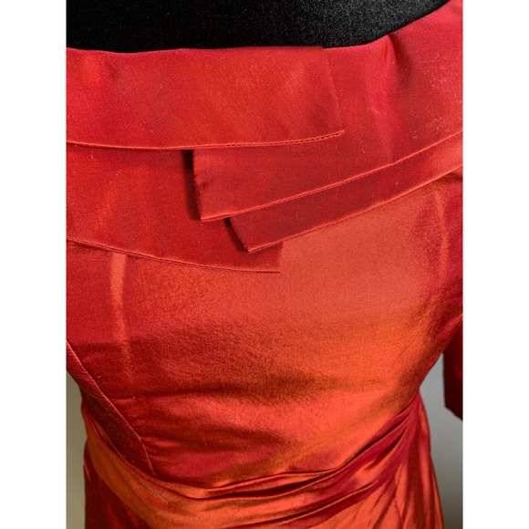 Marisa Baratelli Silk Off Shoulder Evening Gown Sz 6 - Picture 3 of 5